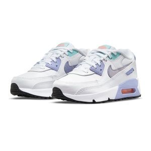 Nike Air Max 90 SE 2 GS 'White Dark Purple Dust' Sneakers- Little kid size 12